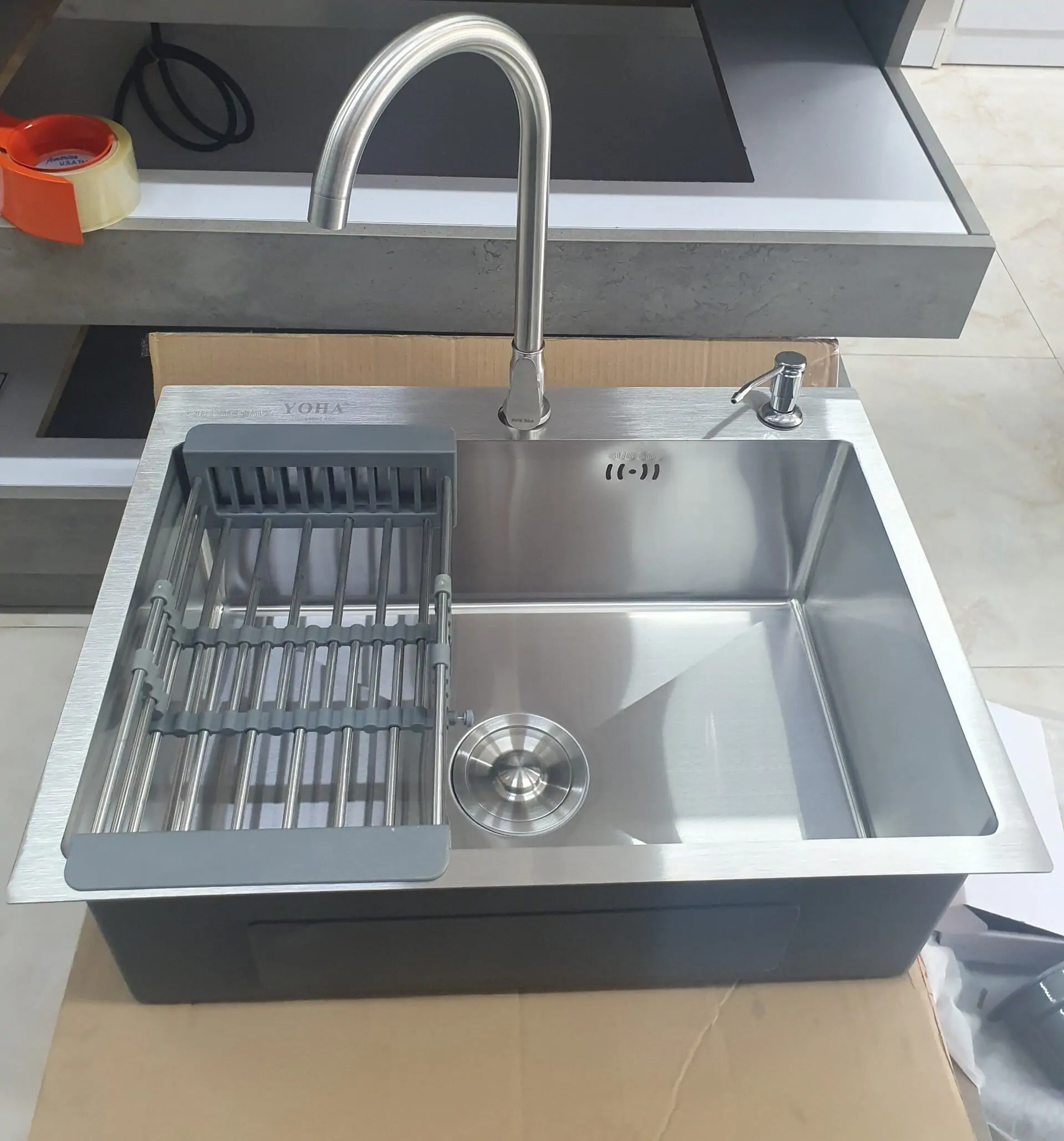 Vòi Rửa Bát Sanosaki Chậu Rửa Chén 1 Ngăn Yoha 5045CR13