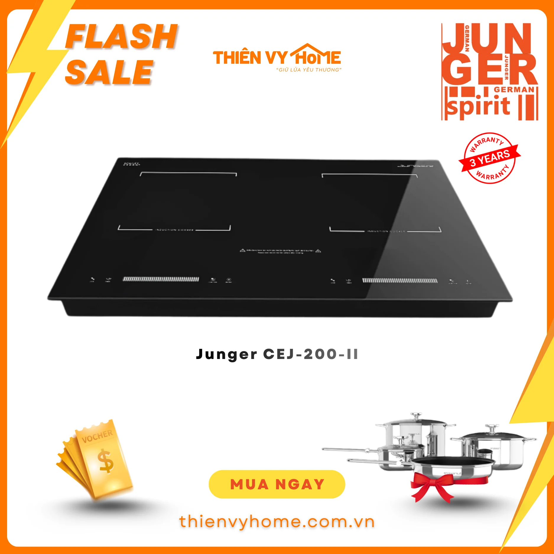 Bếp Từ Đôi Junger CEJ-200-II