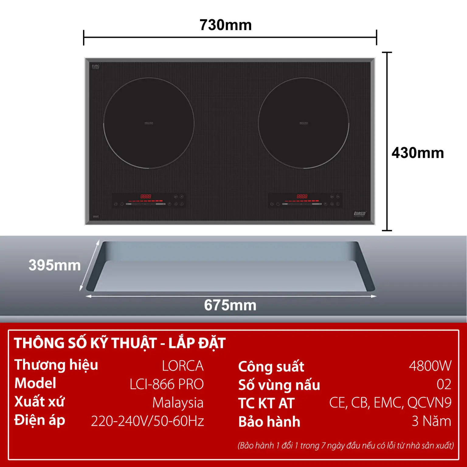 Bếp từ đôi Lorca LCI 866 PRO