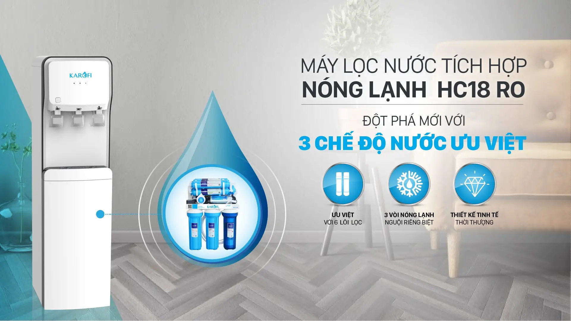 Máy lọc và làm nóng lạnh nước HC18RO