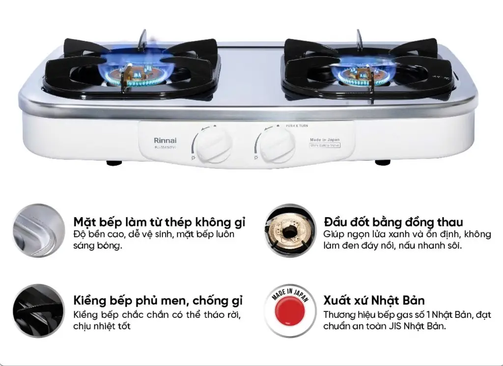 Bếp Gas Rinnai Nhập Nhật RJ-554S(SV)