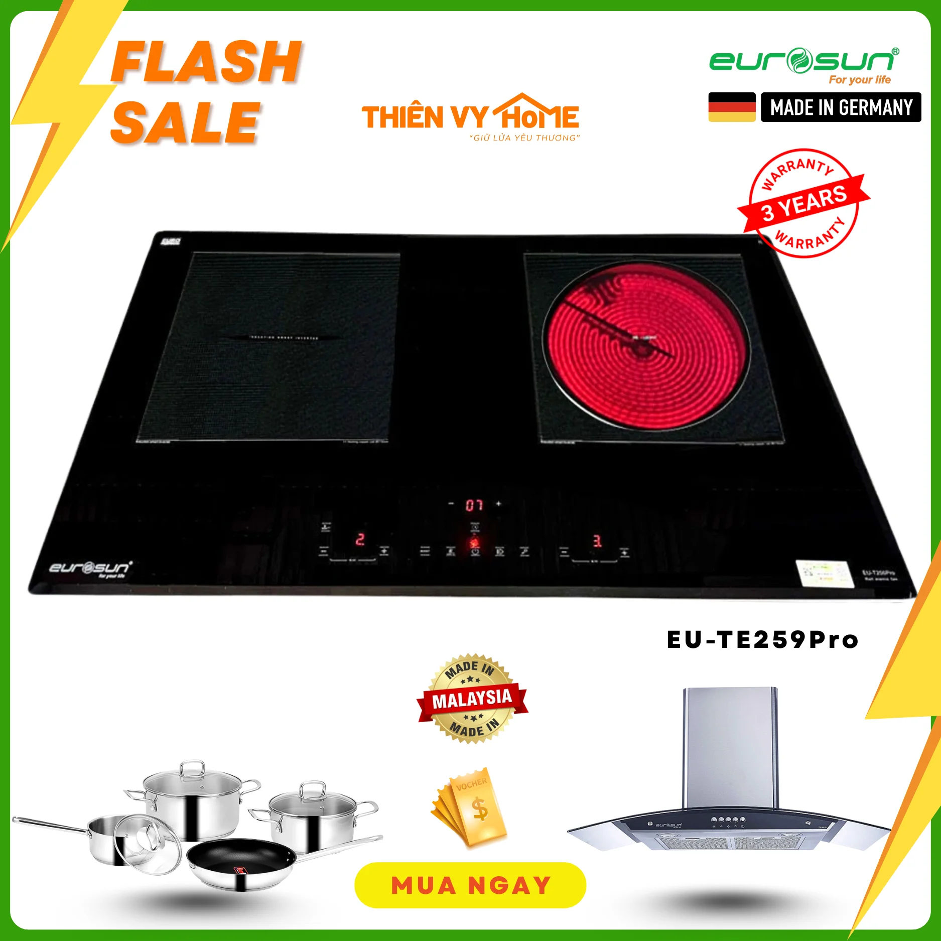 Combo Bếp Điện Từ Eurosun EU-TE259Pro 1